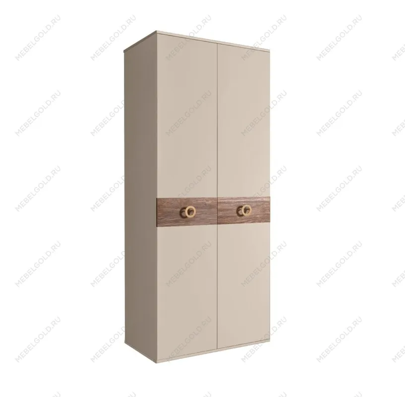 Шкаф 2-х дверный Bogemia Wood Fi (Ваниль/Золото) БМШ2/2(Wo)