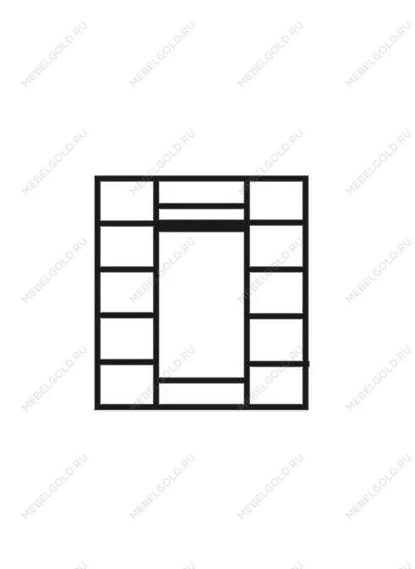 Шкаф 4-х дв. (2 зеркала) для платья и белья Венеция дуб седан ВНШ1/4 | изображение 1