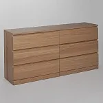 Комод Варма, 6 ящиков, горизонтальный, 160х78х40 см, шпон натурального дерева, дуб беленый | изображение 14