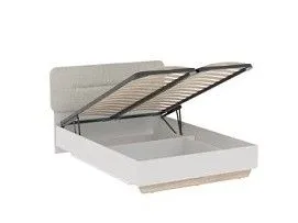 Кровать 1400 со светлой мягкой вставкой NEW и подъемным механизмом, Аврора Дуб Мария/Кашемир