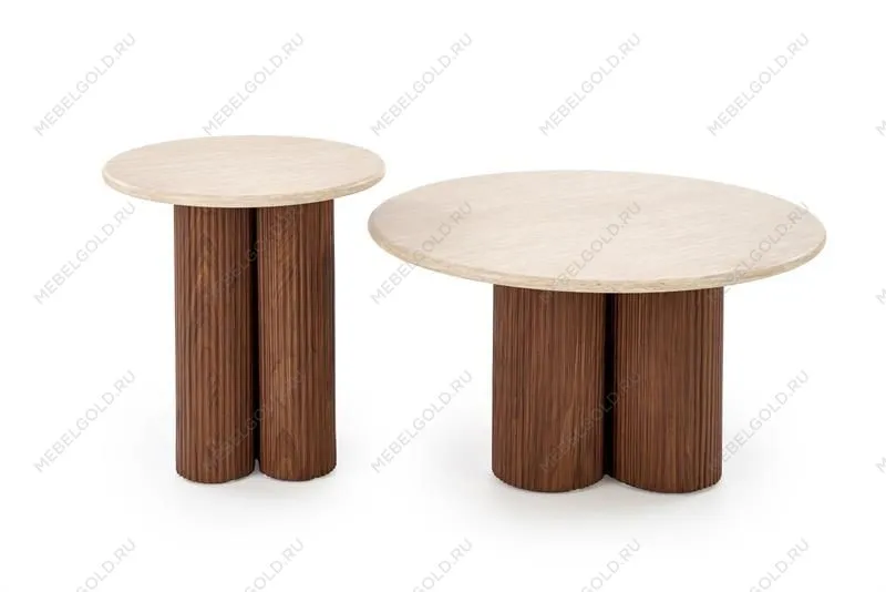 Стол журнальный Halmar DOROTEA S (травертин/орех) | изображение 4