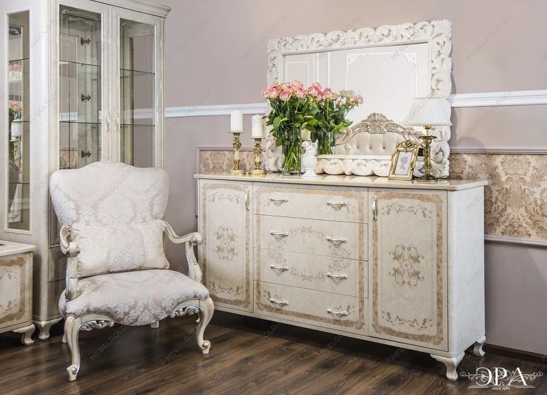 Зеркало Патрисия ППУ крем корень глянец 2 (гостиная) | изображение 2