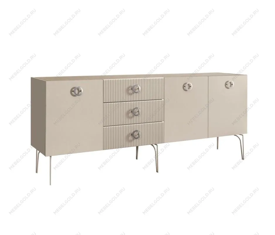 Комод 2.1м Bogemia Fillini (Ваниль) (Novabuk/Хром) БМКМ-5(Fi)
