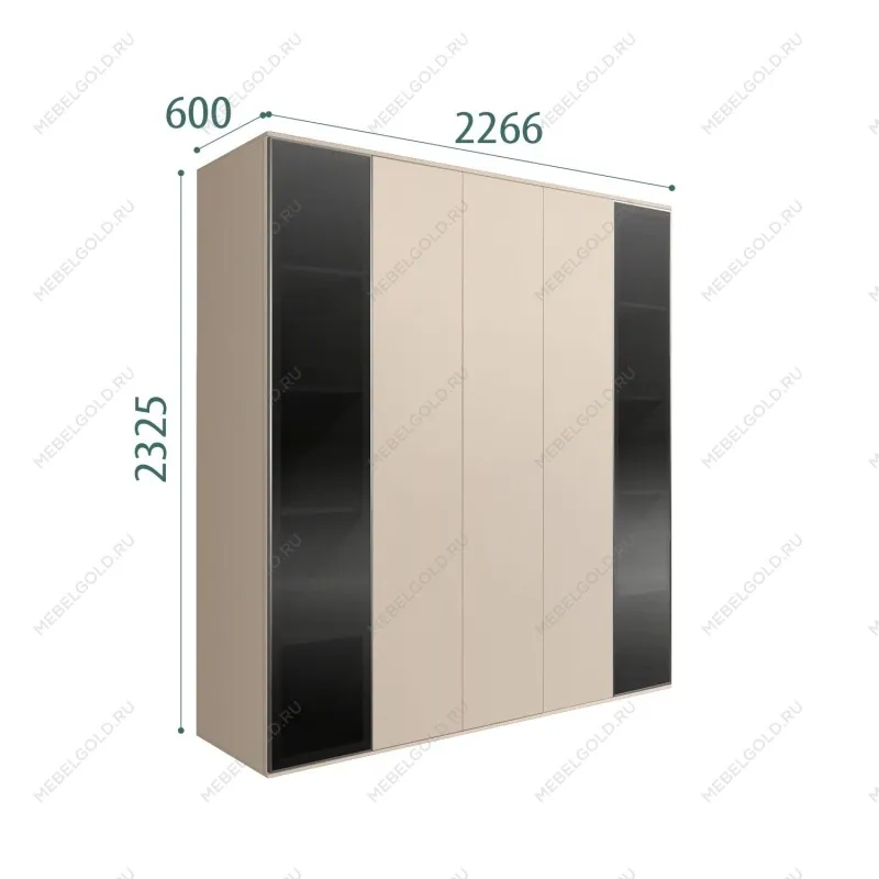 Шкаф 5-ти дв. Bogemia Air (Ваниль/Серебро) БМШ2/5(2)