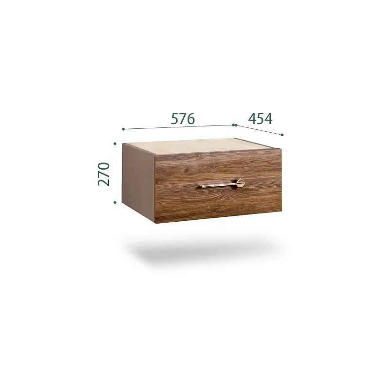 Тумба прикроватная Bogemia Fly Wood Wo (Мокка) (Novabuk/Золото) БМТП-1