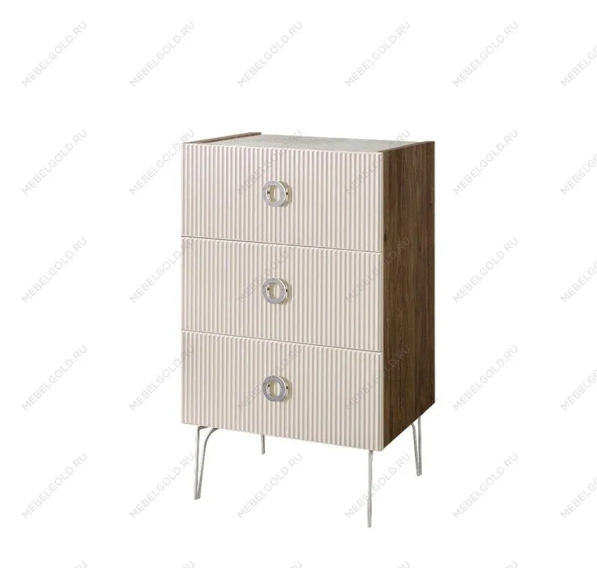 Комод Bogemia Woodline Fi (Слоновая кость) (Novabuk/Хром) БМКМ-1