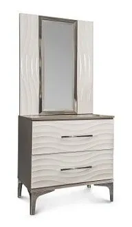 Зеркало Гравита для прикроватной тумбы белый глянец