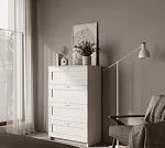 БРИМНЭС / СИРИУС комод ИКЕА / IKEA 4 ящика белый | изображение 5