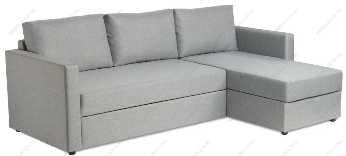 Диван-кровать ВАЛО, 230х91х72 см, короткий подлокотник, светло-серый | изображение 2