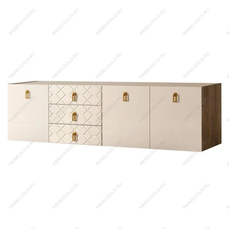 Комод 2.1м Bogemia Woodline Fly Fa (Слоновая кость) (Novabuk/Золото) БМКМ-5