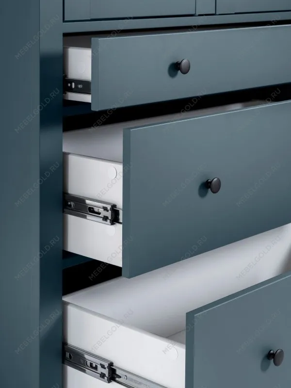 Шкаф с витриной Сага, 90х41х215 см, темно-бирюзовый | изображение 3