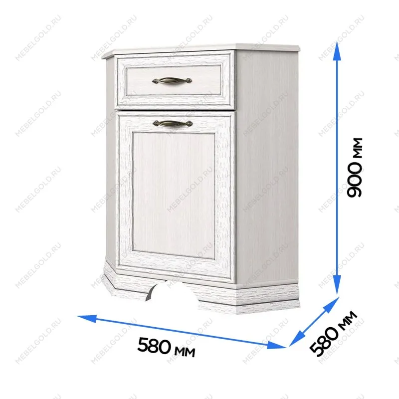 Тумба Тиффани 1D1SU угловая вудлайн кремовый | изображение 2