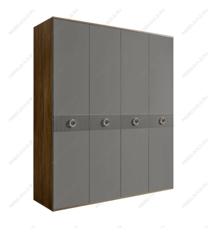 Шкаф 4-х дверный Bogemia Woodline Fi (Серый/Хром) БМШ2/4