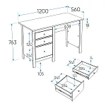 САГА стол письменный 120х56 темно-бирюзовый | изображение 2