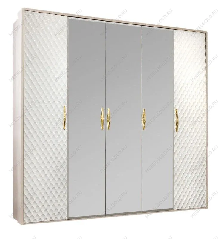 Шкаф Лара 5-дверный белый глянец