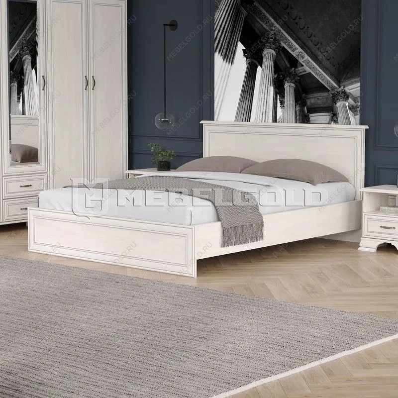 Кровать Тиффани 160 с подъемным механизмом вудлайн кремовый | изображение 2