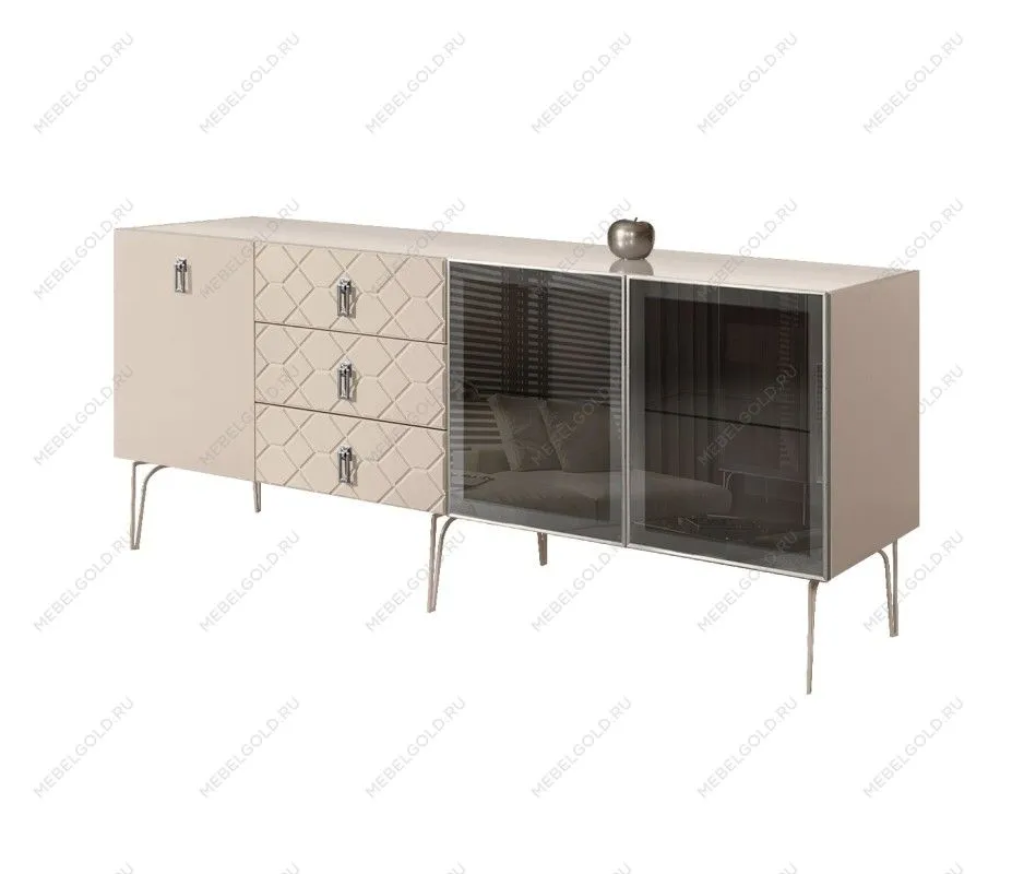 Комод 2.1м Bogemia Farfalle (Ваниль) (Lakobel/Хром) БМКМ-5(Fa)[5][10]