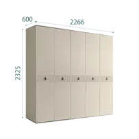 Шкаф 5-ти дверный Римини СОЛО (Ваниль/Серебро) РМШ2/5(s)