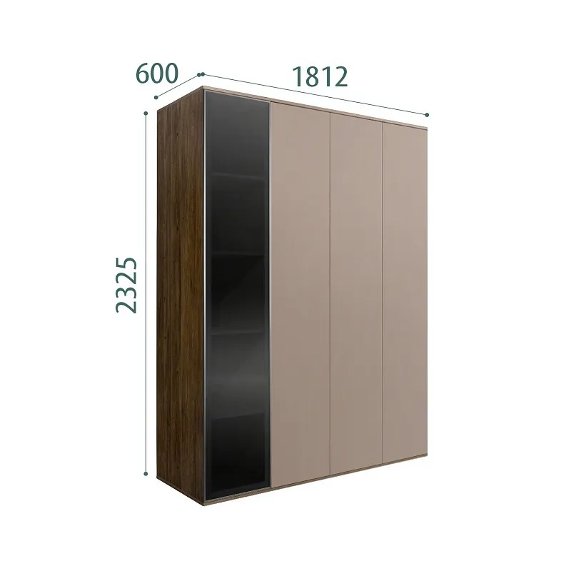 Шкаф 4-х дв. Bogemia Woodline Air (Мокка/Серебро) БМШ2/4(1)