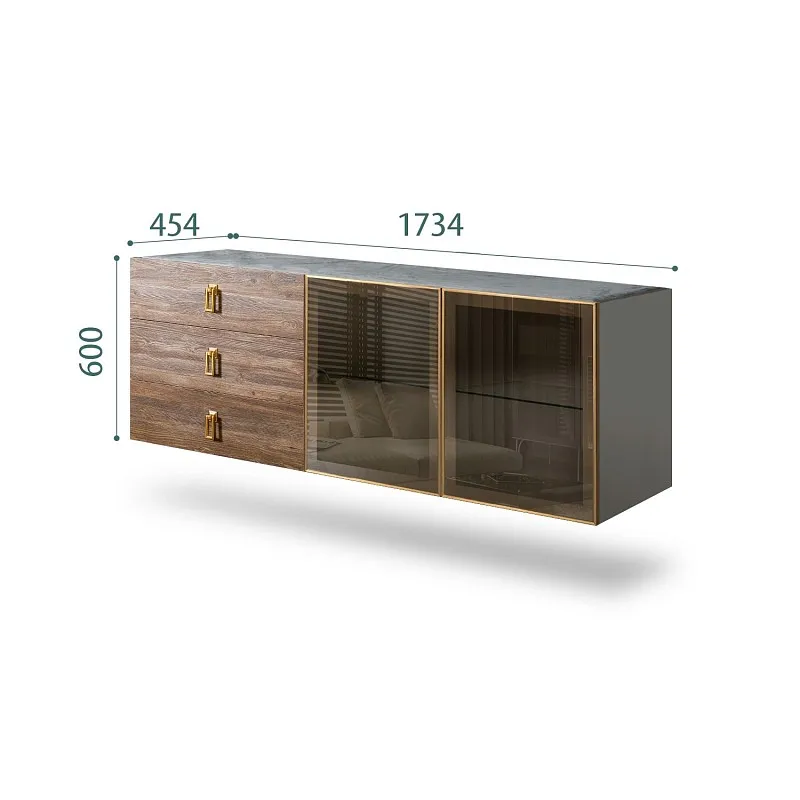 Комод 1.6м Bogemia Fly Wood Fa (Серый) (Novabuk/Золото) БМКМ-4[5]