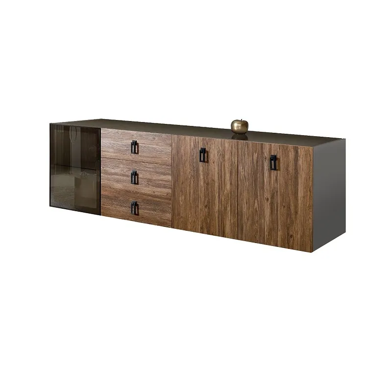 Комод 2.1м Bogemia Fly Wood Fa (Серый) (Lakobel/Черный) БМКМ-5[4]