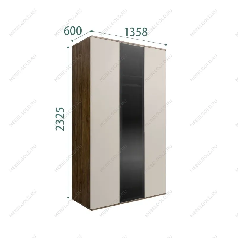 Шкаф 3-х дверный Bogemia Woodline Air (Шелк/Серебро) БМШ2/3(1)