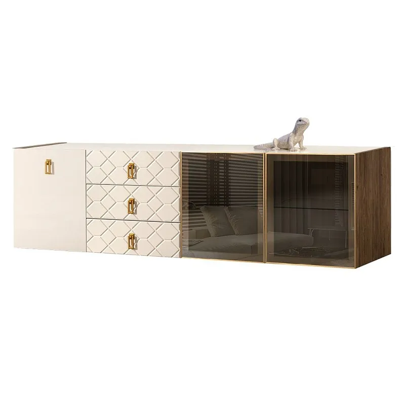 Комод 2.1м Bogemia Woodline Fly Fa (Слоновая кость) (Lakobel/Золото) БМКМ-5[5][10]