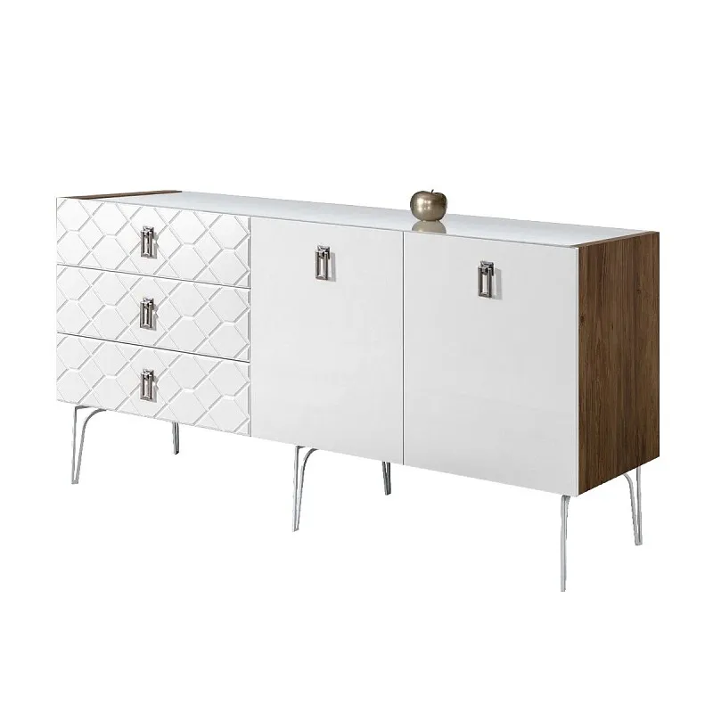Комод 1.6м Bogemia Woodline Fa (Белый) (Lakobel/Хром) БМКМ-4