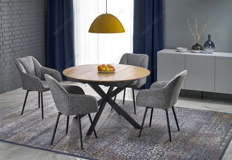 Стол обеденный Halmar ACORD раскладной (натуральный/черный) | изображение 4