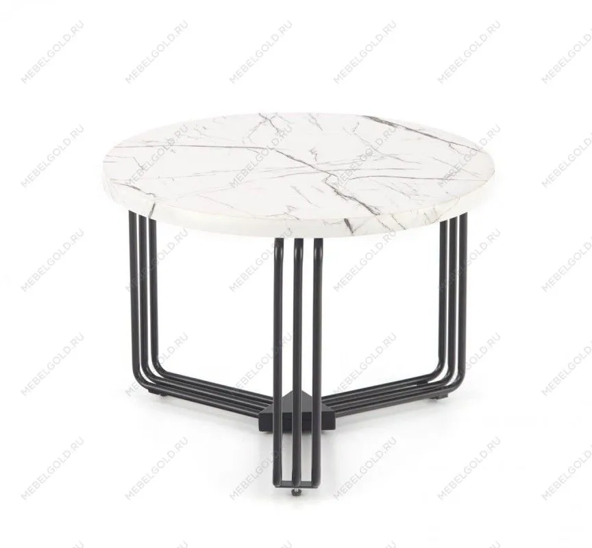 Стол журнальный Halmar ANTICA M (белый мрамор/черный) | изображение 1