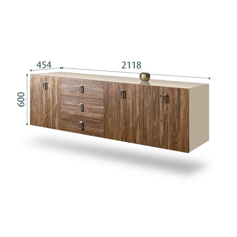 Комод 2.1м Bogemia Fly Wood Fa (Ваниль) (Lakobel/Хром) БМКМ-5