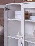 Тумба Сириус, 2 двери со стеклом, 78х41х124 см, белая | изображение 3