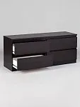 Тумба для ТВ Кастор, 4 ящика, 130х40х54 см, черная, дуб венге | изображение 10