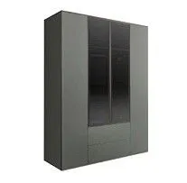 Шкаф 4-х дв. с ящиками Bogemia Air (Серый/Черный) БМШ2/42(2)