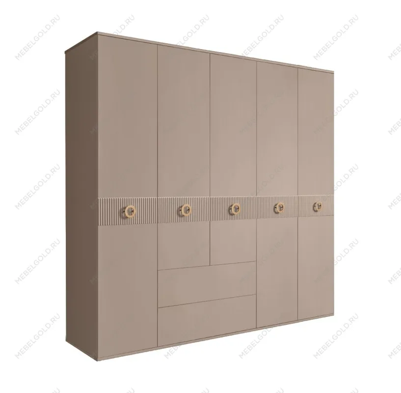 Шкаф 5-ти дверный с ящиками, Bogemia Fillini (Мокка/Золото) БМШ2/51(Fi)