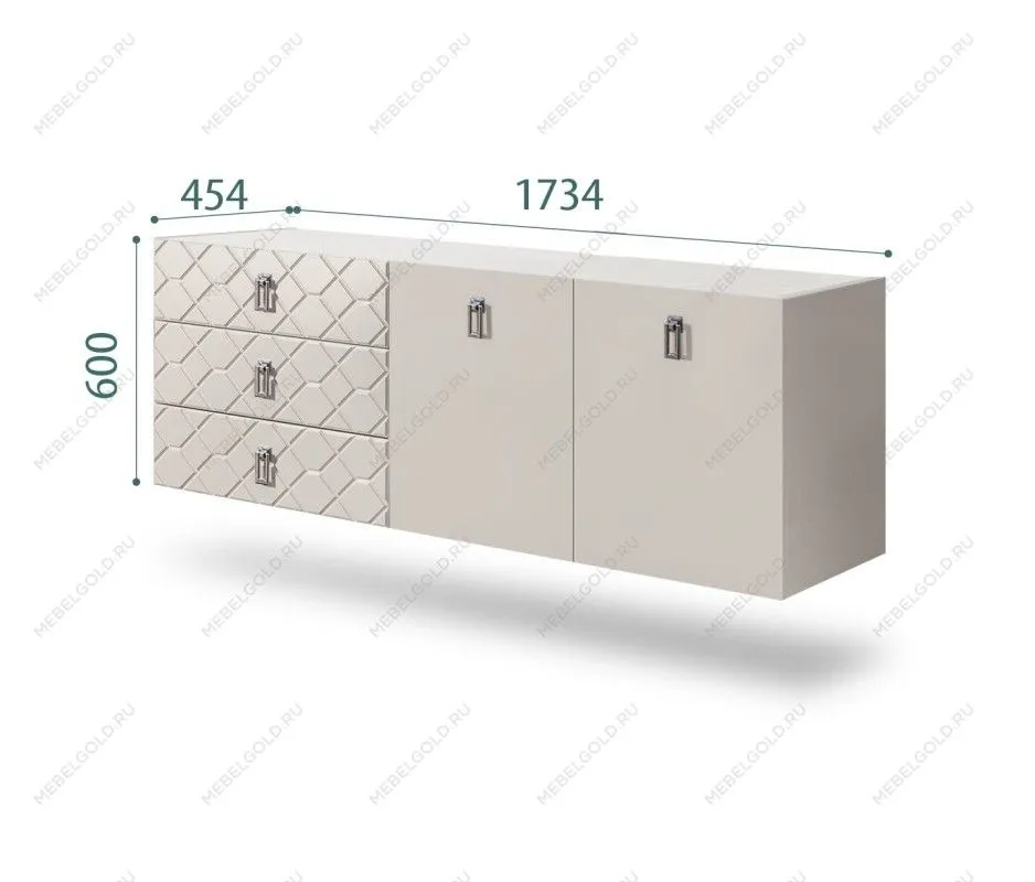 Комод 1.6м Bogemia Fly Farfalle (Шелк) (Novabuk/Хром) БМКМ-4