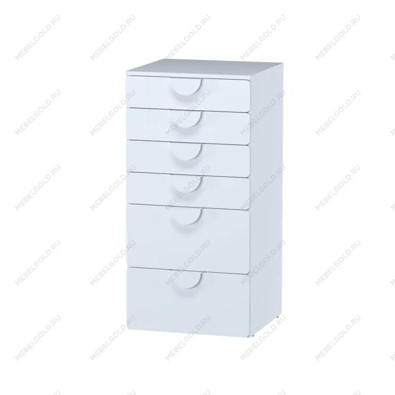 ПИКСИ комод 6 ящиков 60x57x123, робкий подснежник