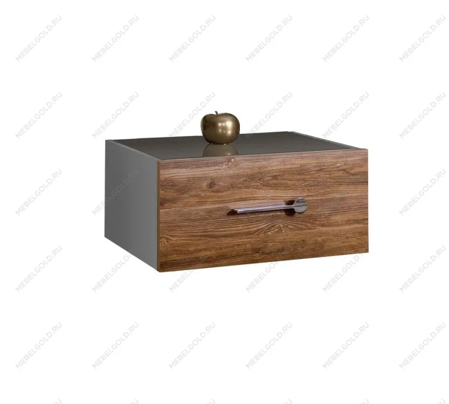 Тумба прикроватная Bogemia Fly Wood Wo (Серый) (Lakobel/Хром) БМТП-1