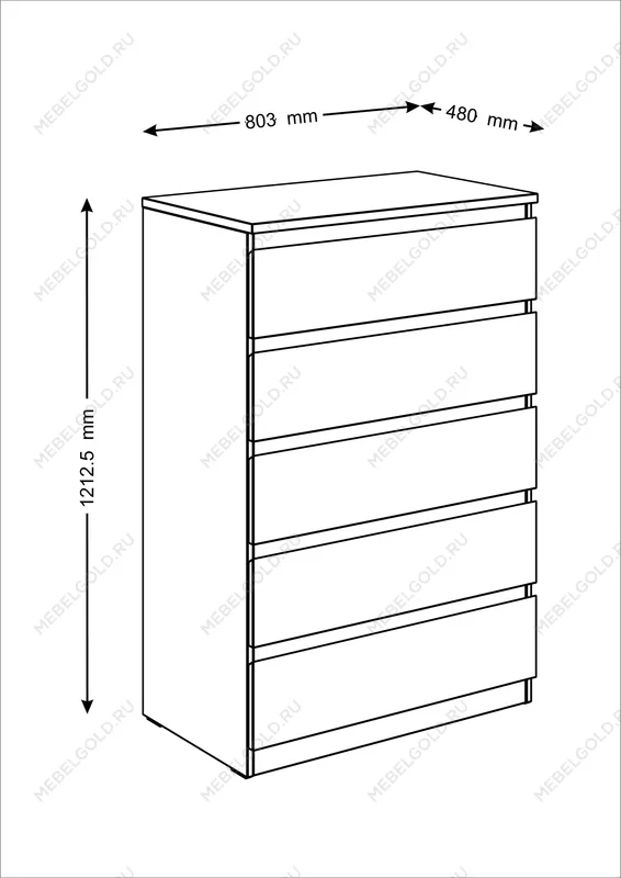 МАЛЬТА комод ИКЕА / IKEA 5 ящиков 80х121 Дуб Венге | изображение 3