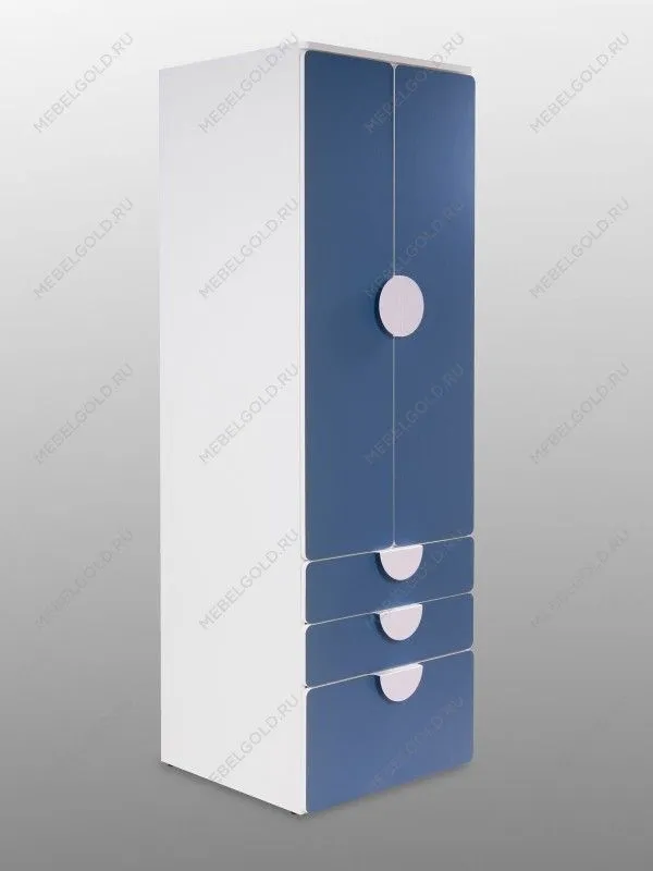 Шкаф распашной Пикси, с двумя дверьми, тремя выдвижными ящиками и полкой 60x57x180, озорной василек | изображение 13