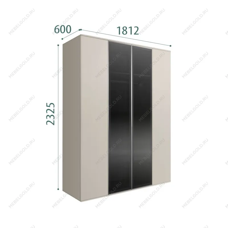 Шкаф 4-х дв. Bogemia Air (Шелк/Серебро) БМШ2/4(2)