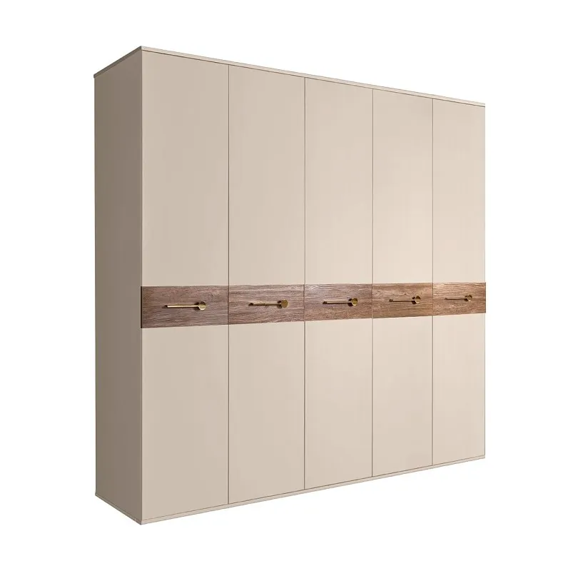 Шкаф 5-ти дв. Bogemia Wood Wo (Ваниль/Золото) БМШ2/5(Wo)