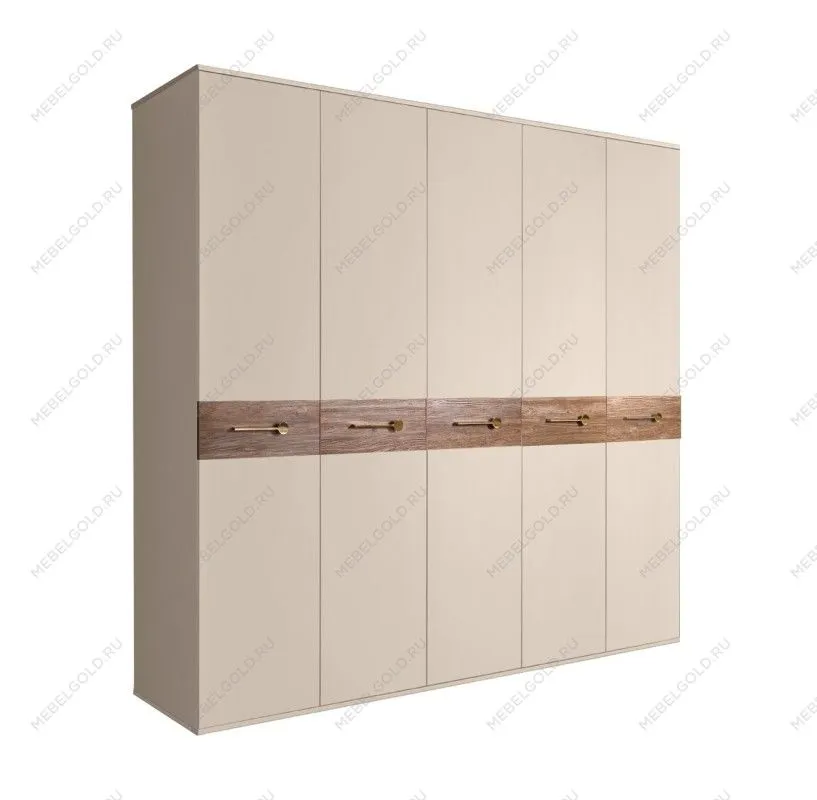 Шкаф 5-ти дв. Bogemia Wood Wo (Ваниль/Золото) БМШ2/5(Wo)