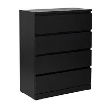 Комод Варма, 4 ящика, 80х100х40 см, шпон натурального дерева, ясень черный