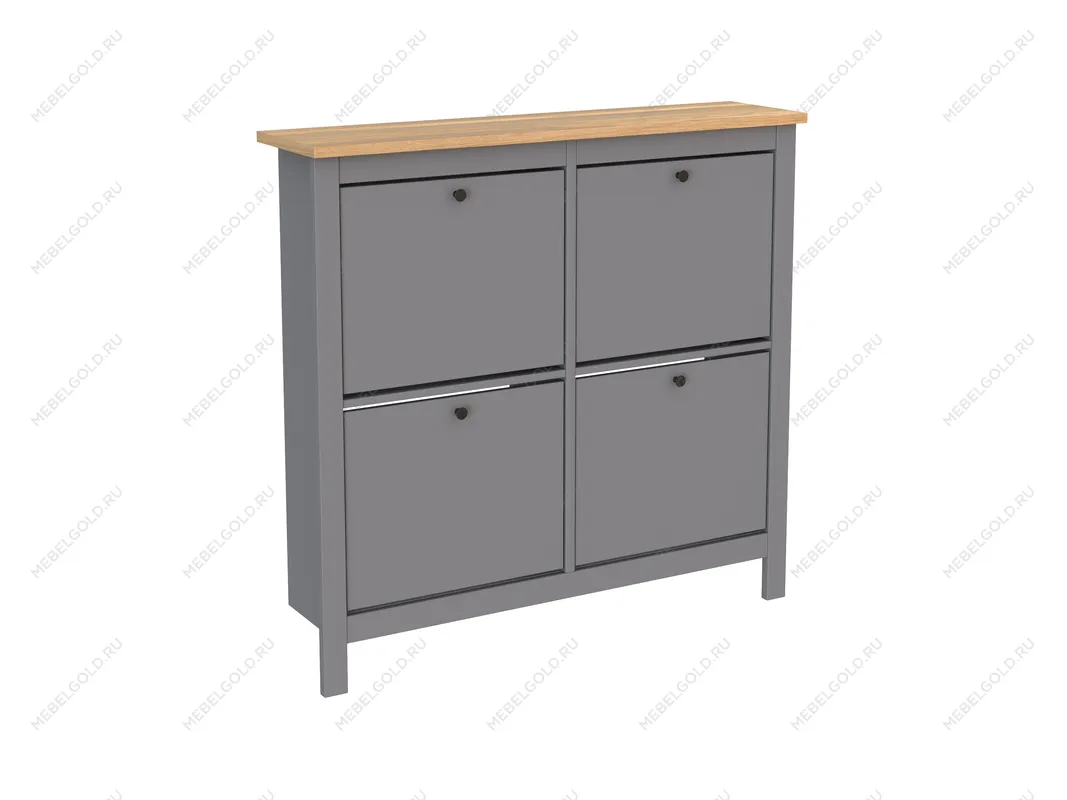 САГА тумба для обуви 113х108 серая/ясень