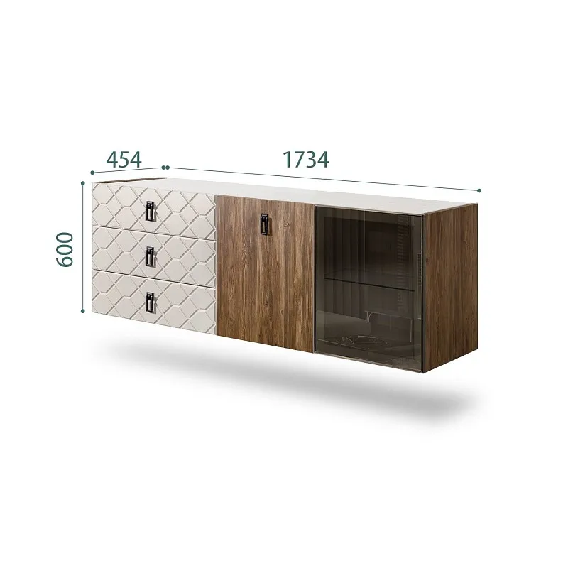 Комод 1.6м Bogemia Woodline Fly Wood Fa (Шелк) (Novabuk/Черный) БМКМ-4[5][10]