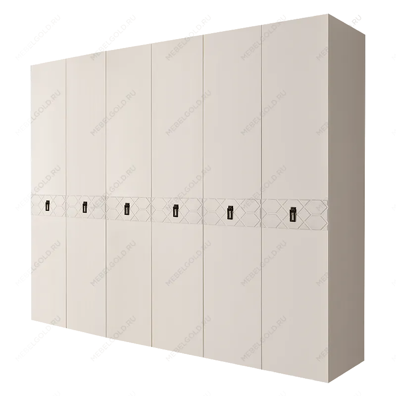 Шкаф 6-ти дв. Bogemia Farfalle (Слоновая кость/Черный) БМШ2/6(Fa)