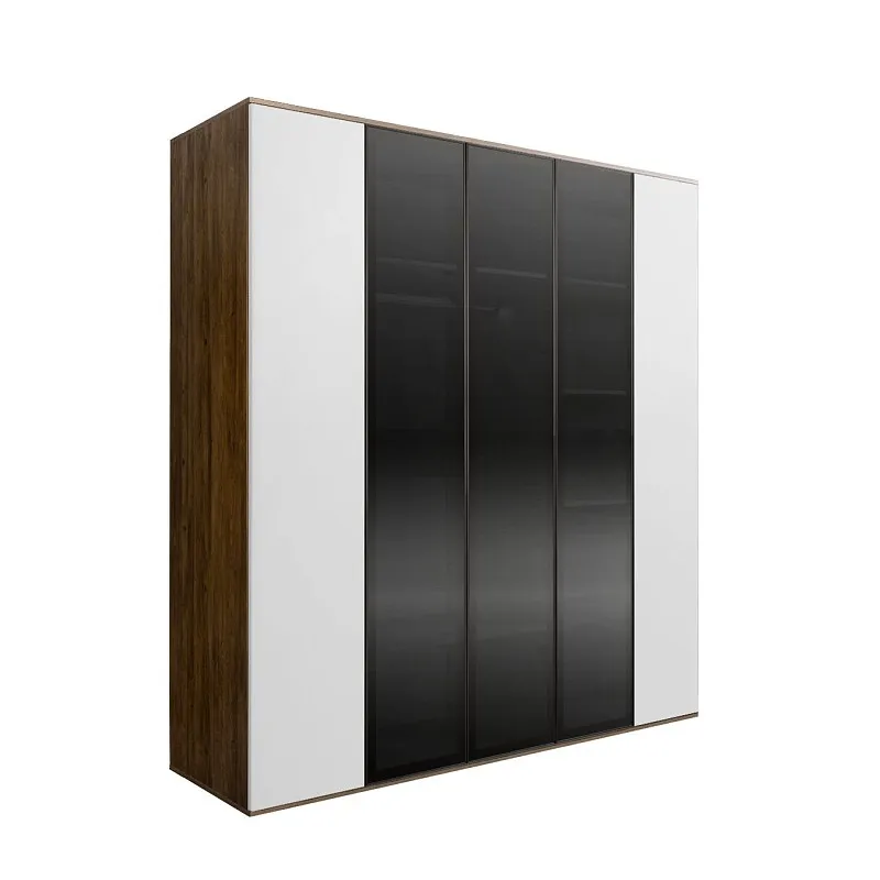 Шкаф 5-ти дв. Bogemia Woodline Air (Белый/Черный) БМШ2/5(3)
