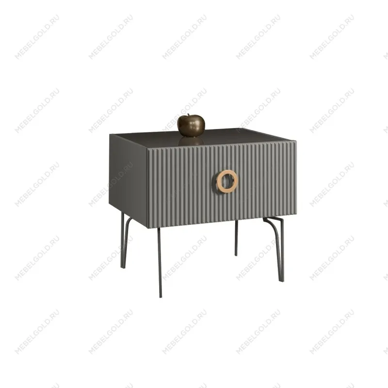 Тумба прикроватная Bogemia Fillini (Серый) (Lakobel/Золото) БМТП-1(Fi)