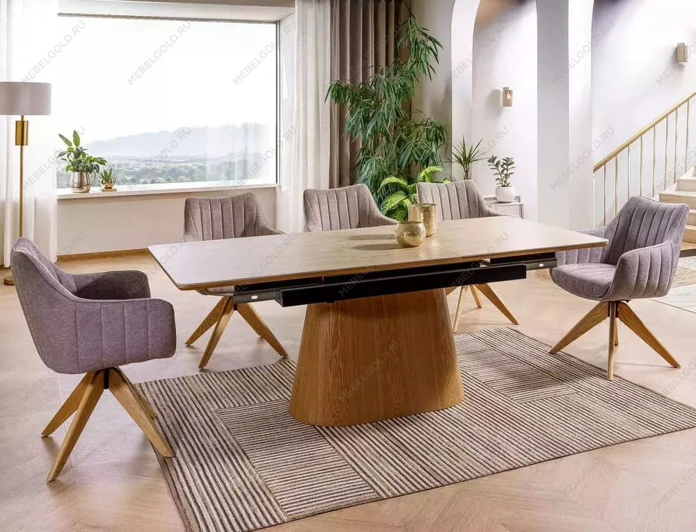 Стол обеденный Signal MONACO 160 (травертин/дуб)